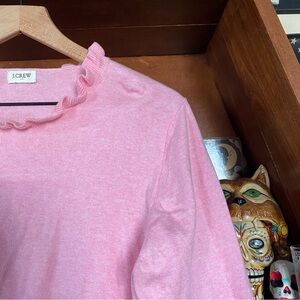 J. Crew Pink Ruffle Sweater